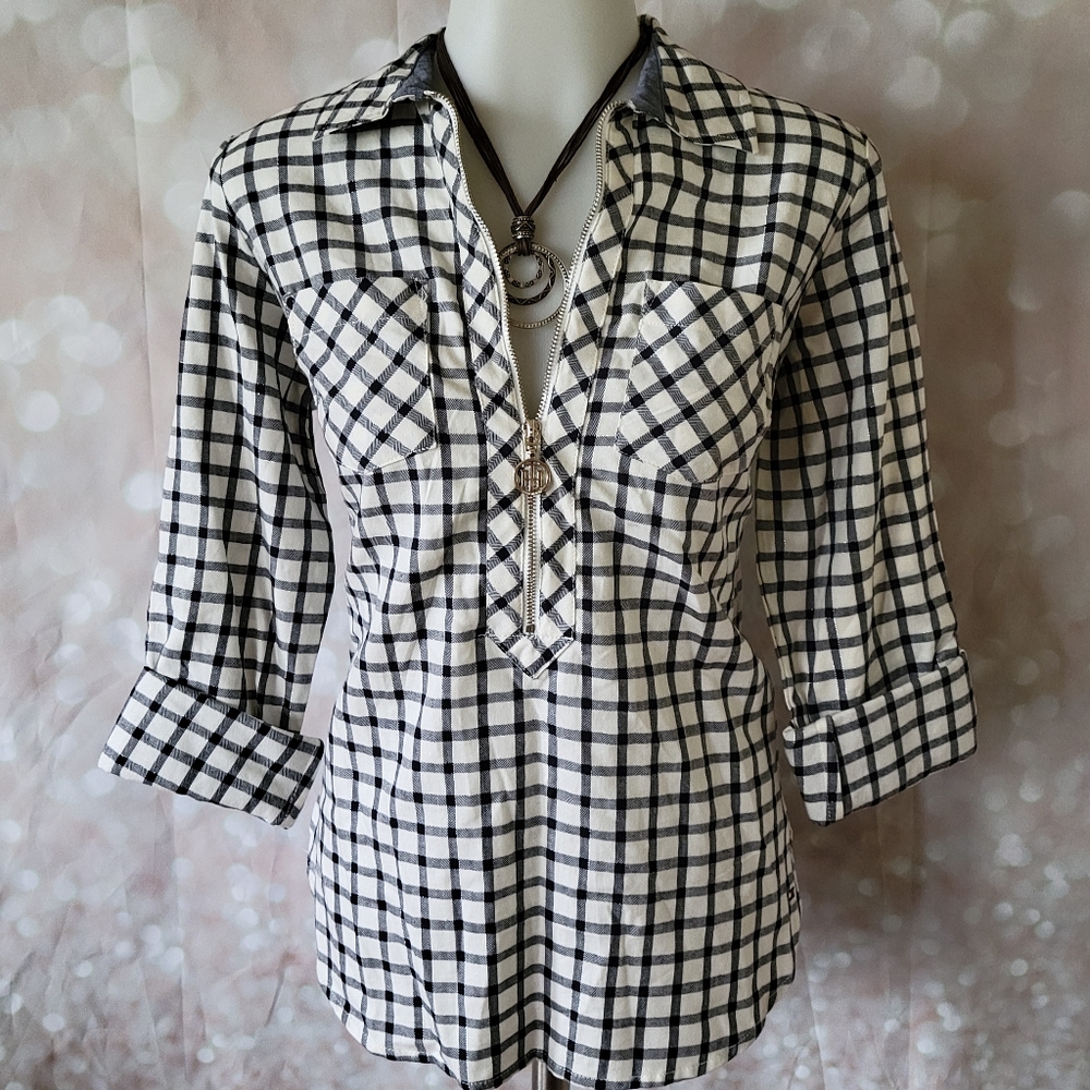 Tommy Hilfiger Half-Zip Cotton-Blend Shirt